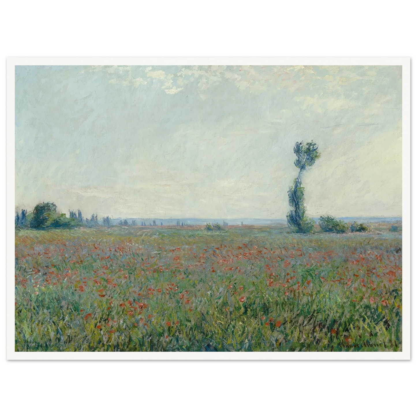 Poppy Field 2 Art Print | Claude Monet - Framed Poster - 30x40 cm / 12x16″ - Black frame
