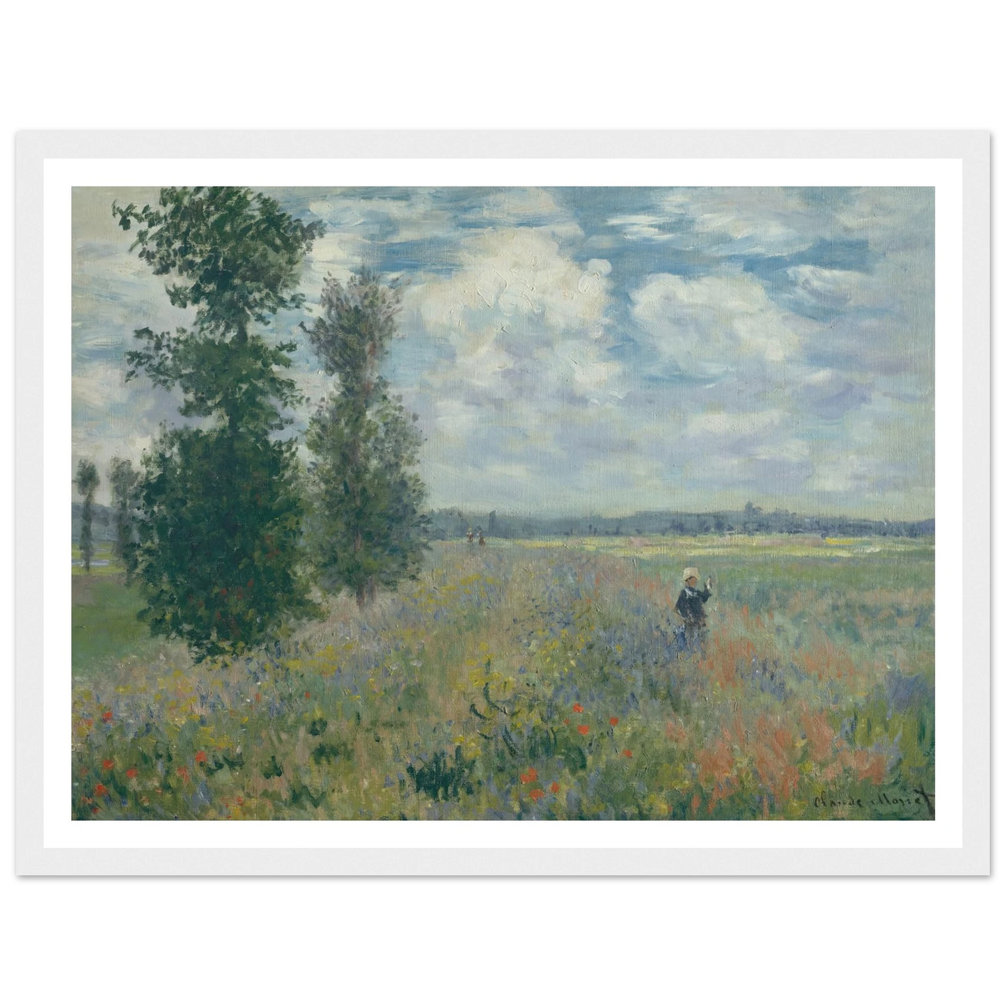 Poppy Fields near Argenteuil (1875) Art Print | Claude Monet - Framed Poster - 30x40 cm / 12x16″ - Black frame