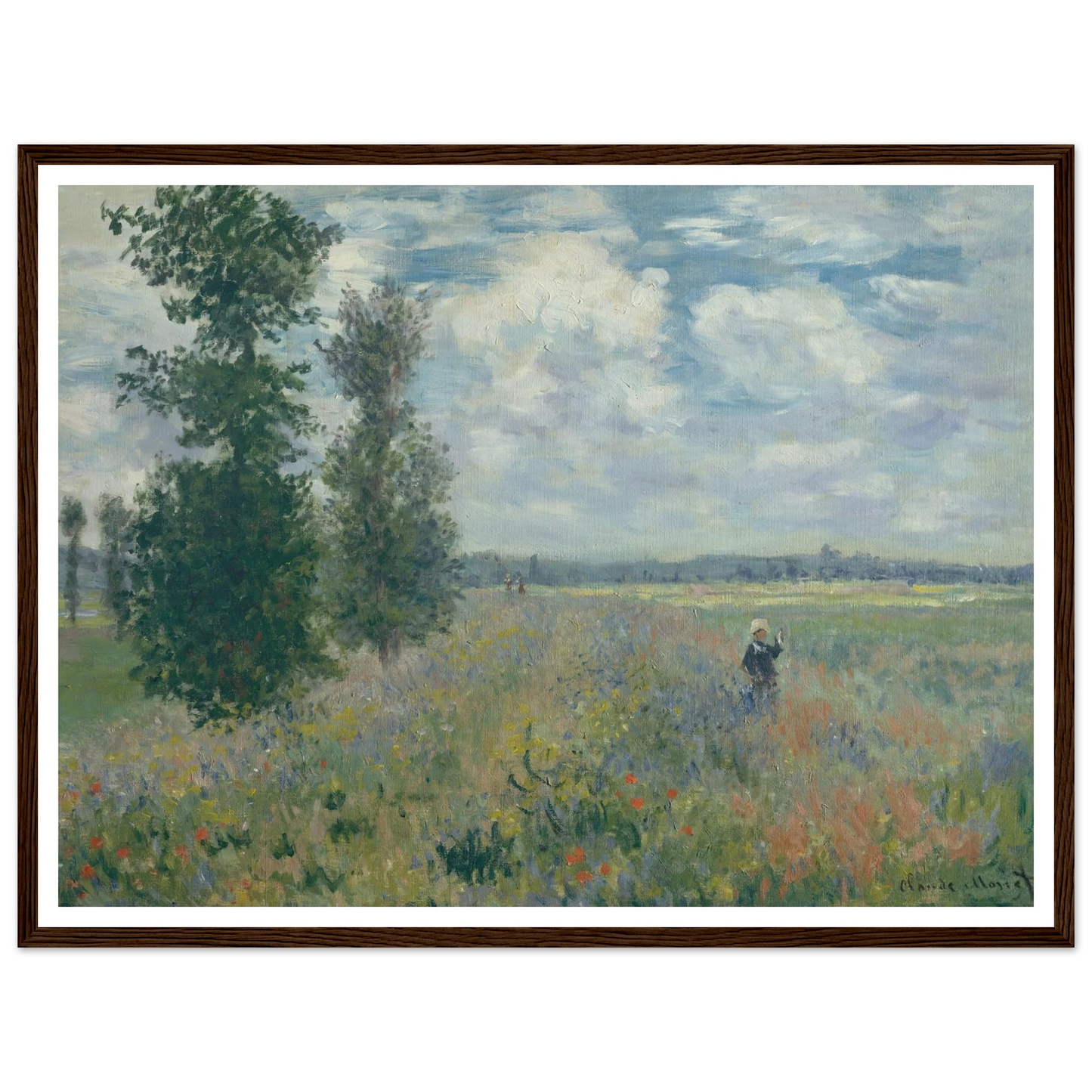 Poppy Fields near Argenteuil (1875) Art Print | Claude Monet - Framed Poster - 30x40 cm / 12x16″ - Black frame