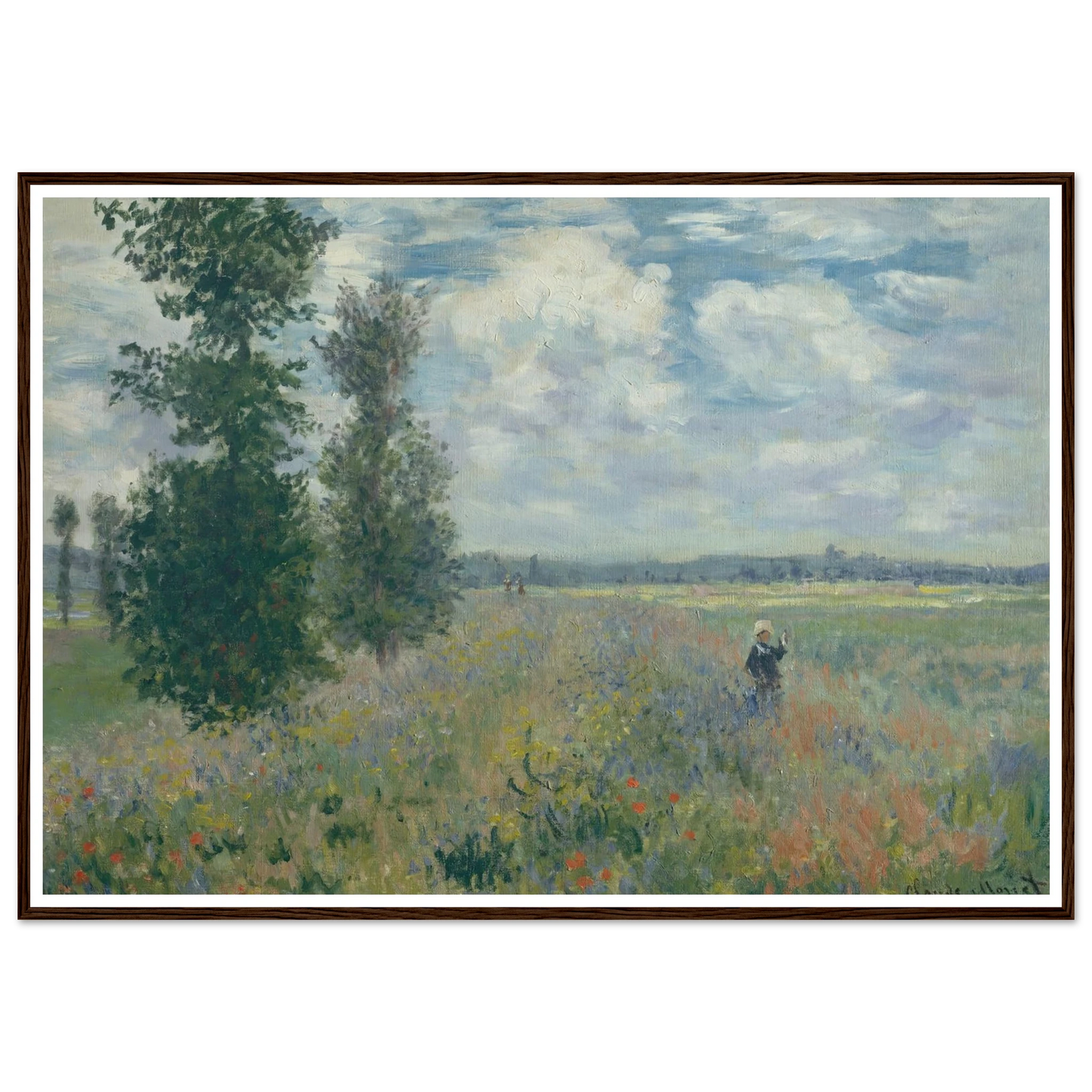Poppy Fields near Argenteuil (1875) Art Print | Claude Monet - Framed Poster - 30x40 cm / 12x16″ - Black frame