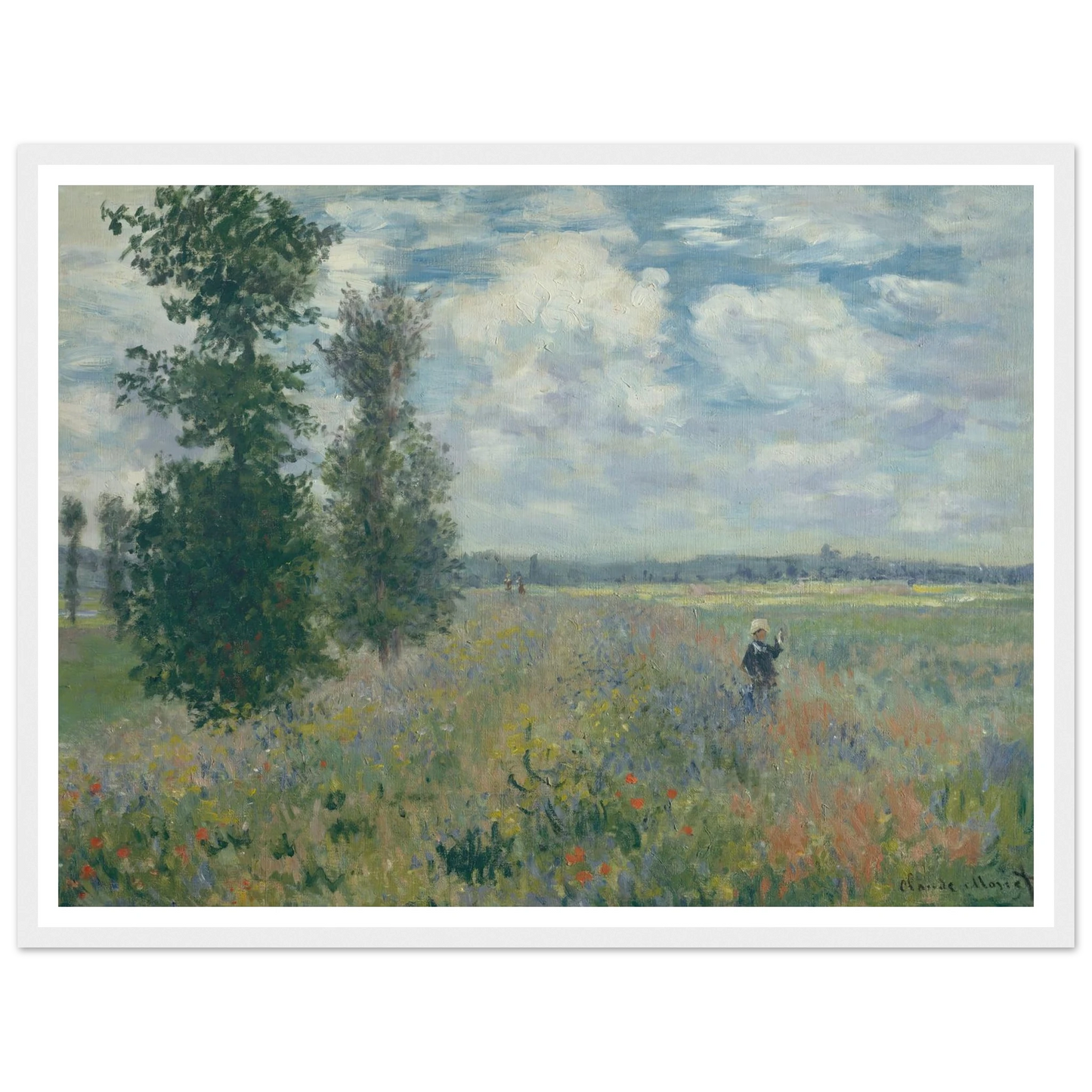 Poppy Fields near Argenteuil (1875) Art Print | Claude Monet - Framed Poster - 30x40 cm / 12x16″ - Black frame