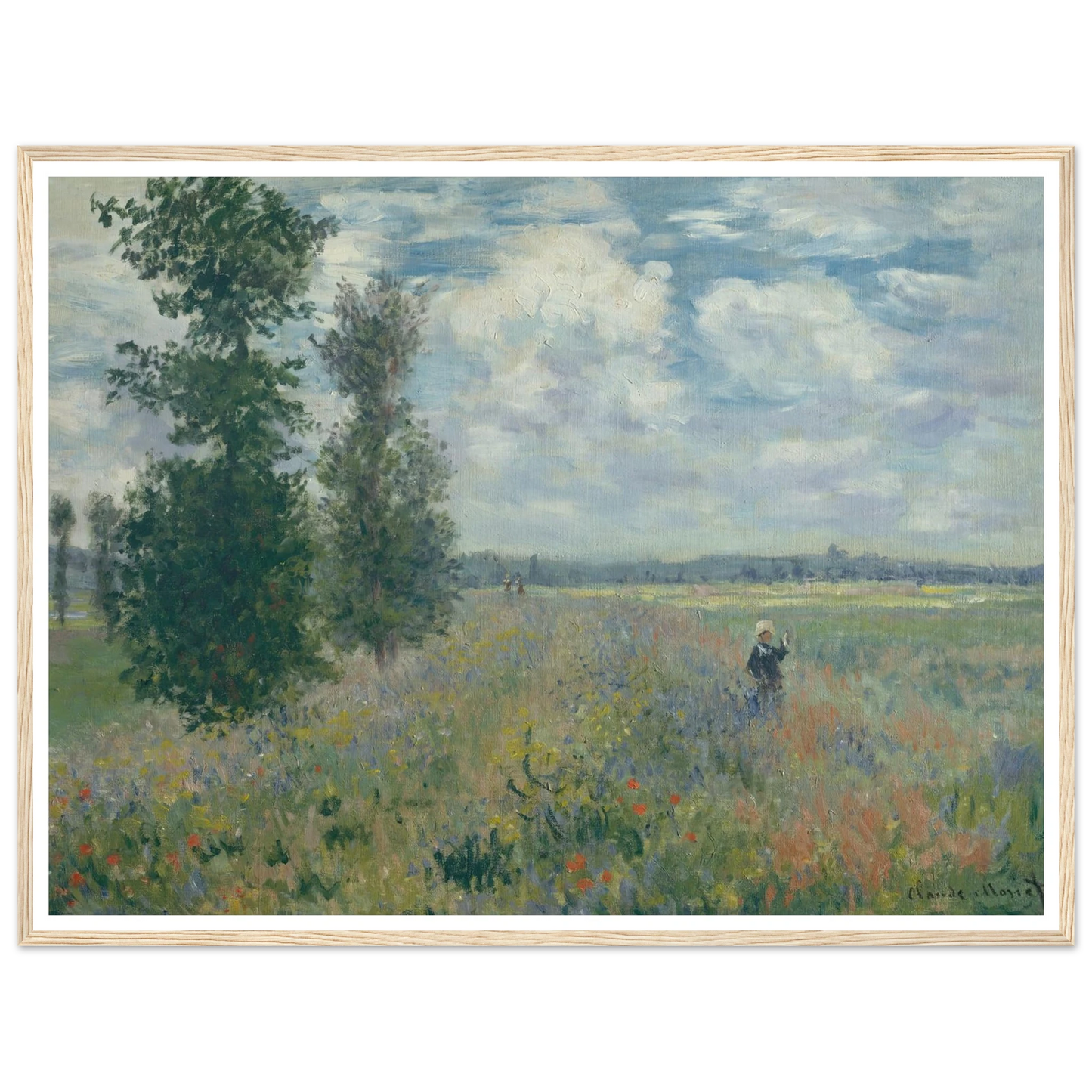 Poppy Fields near Argenteuil (1875) Art Print | Claude Monet - Framed Poster - 30x40 cm / 12x16″ - Black frame