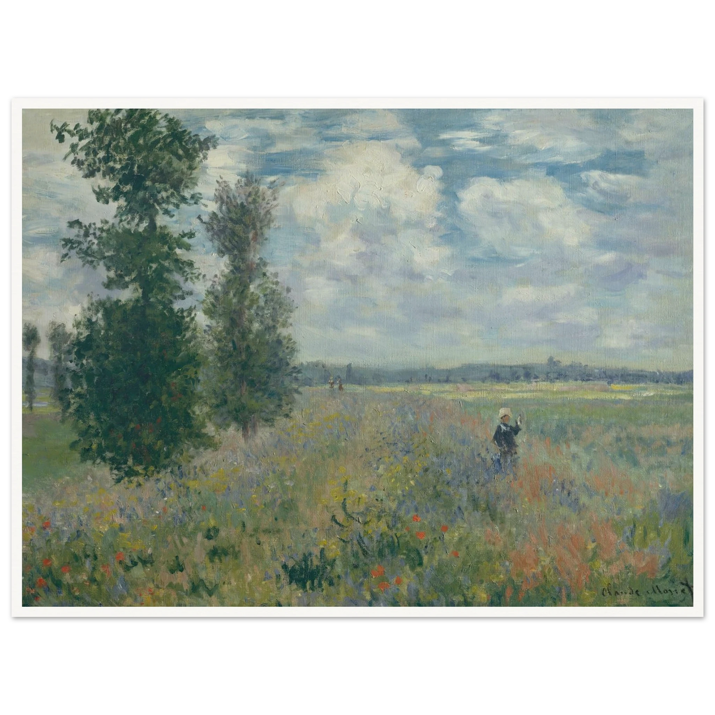 Poppy Fields near Argenteuil (1875) Art Print | Claude Monet - Framed Poster - 30x40 cm / 12x16″ - Black frame