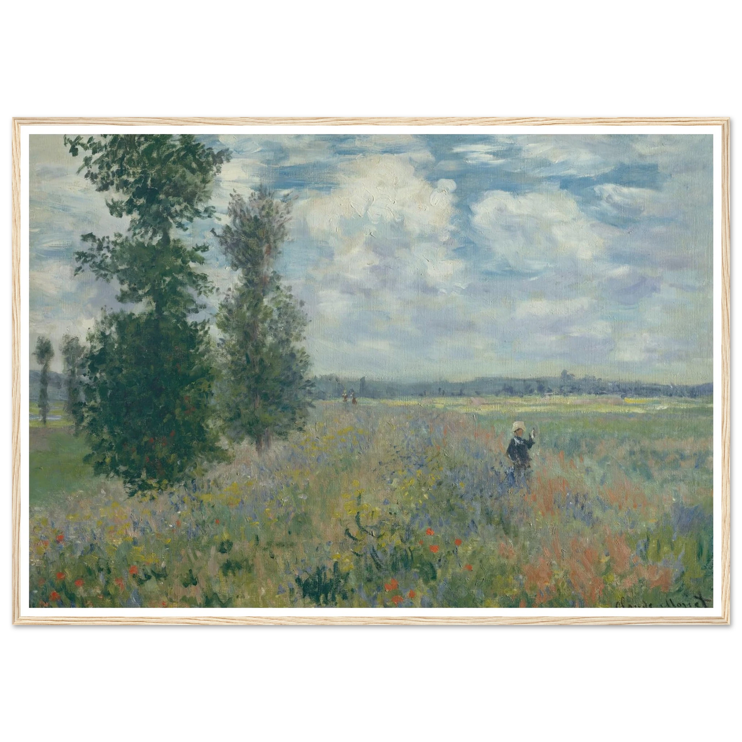 Poppy Fields near Argenteuil (1875) Art Print | Claude Monet - Framed Poster - 30x40 cm / 12x16″ - Black frame