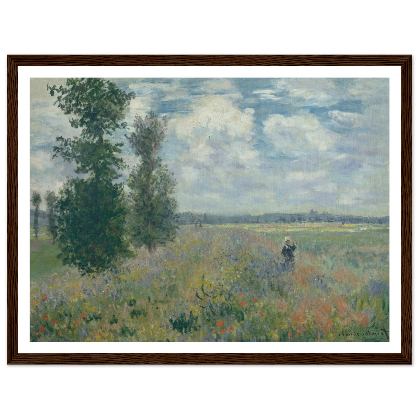 Poppy Fields near Argenteuil (1875) Art Print | Claude Monet - Framed Poster - 30x40 cm / 12x16″ - Black frame
