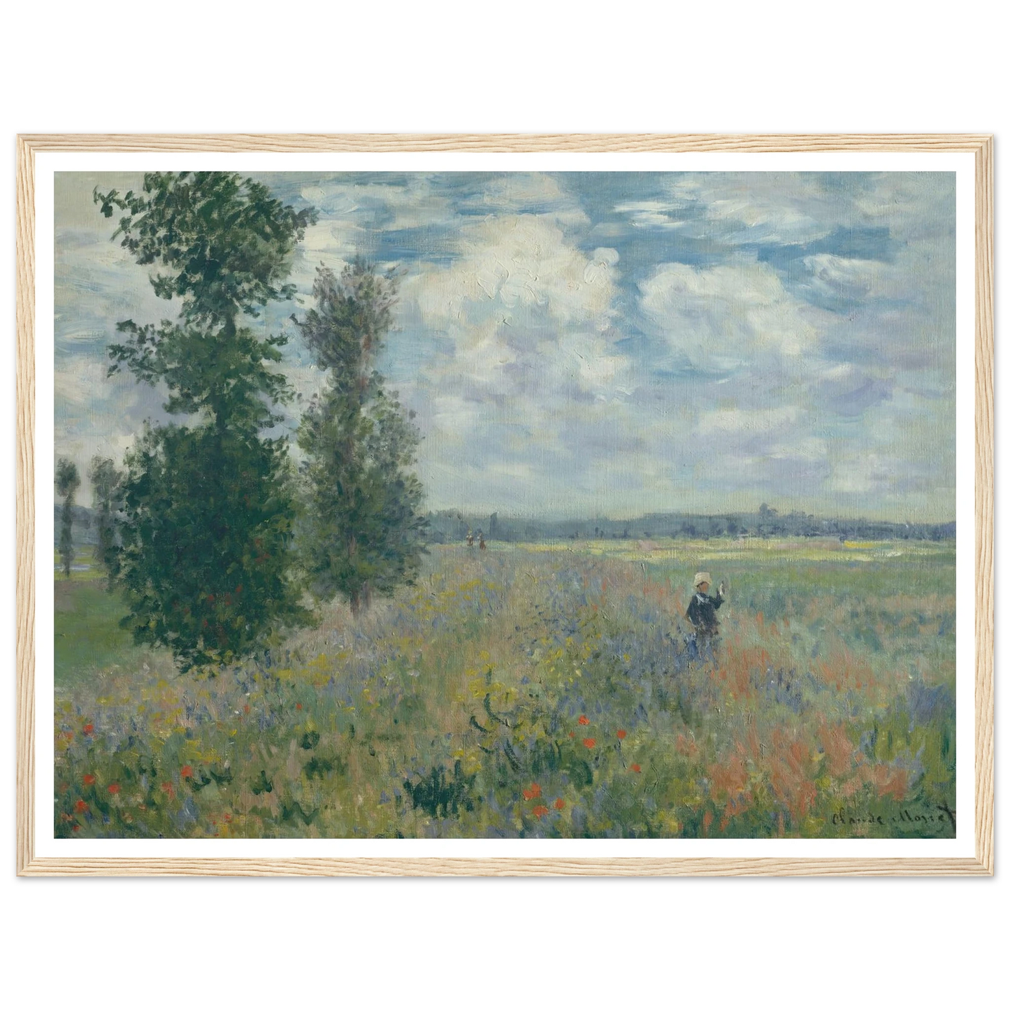 Poppy Fields near Argenteuil (1875) Art Print | Claude Monet - Framed Poster - 30x40 cm / 12x16″ - Black frame