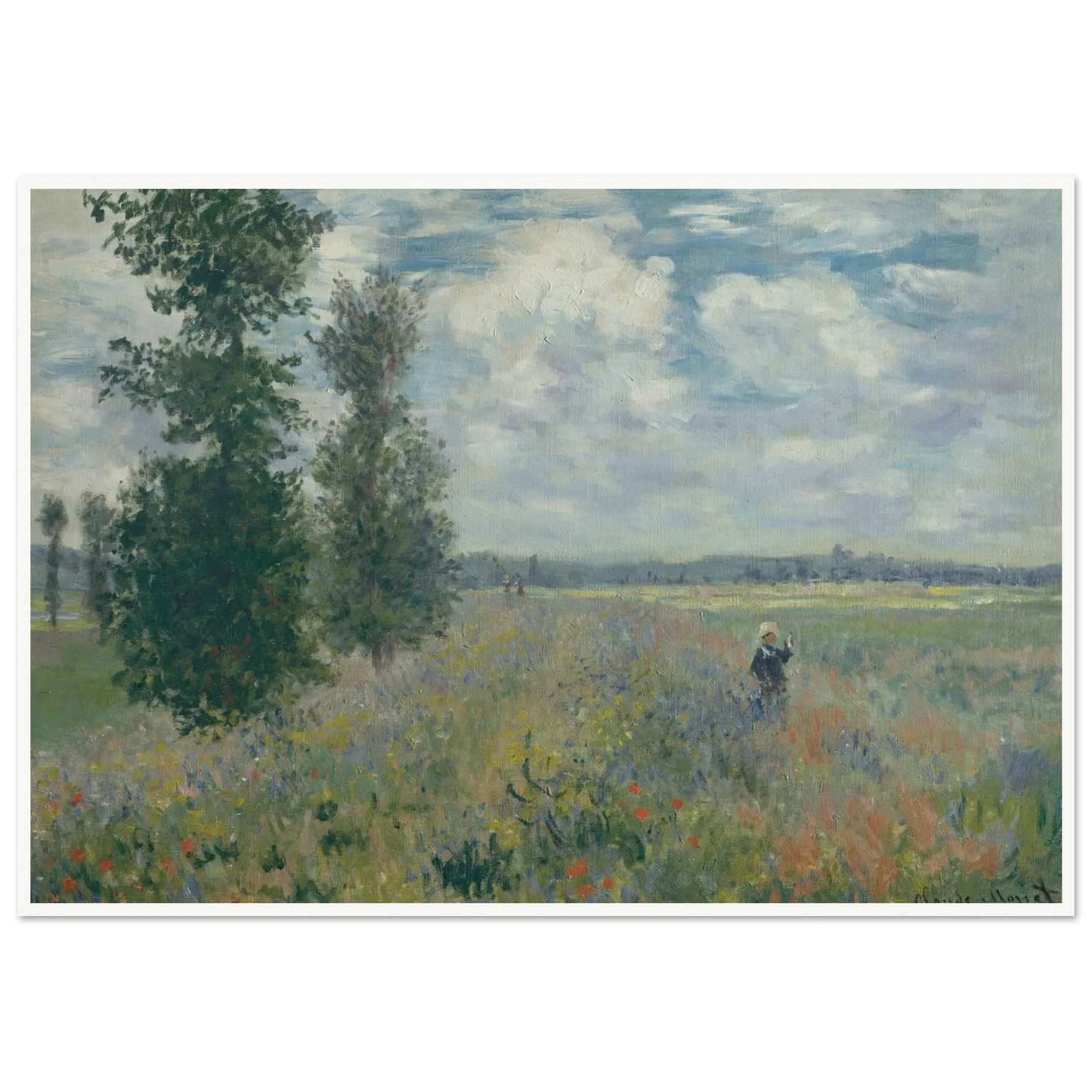 Poppy Fields near Argenteuil (1875) Art Print | Claude Monet - Framed Poster - 30x40 cm / 12x16″ - Black frame