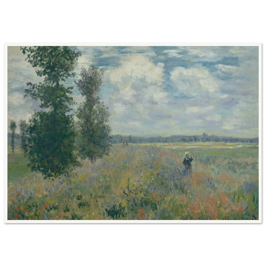 Poppy Fields near Argenteuil (1875) Art Print | Claude Monet - Framed Poster - 30x40 cm / 12x16″ - Black frame