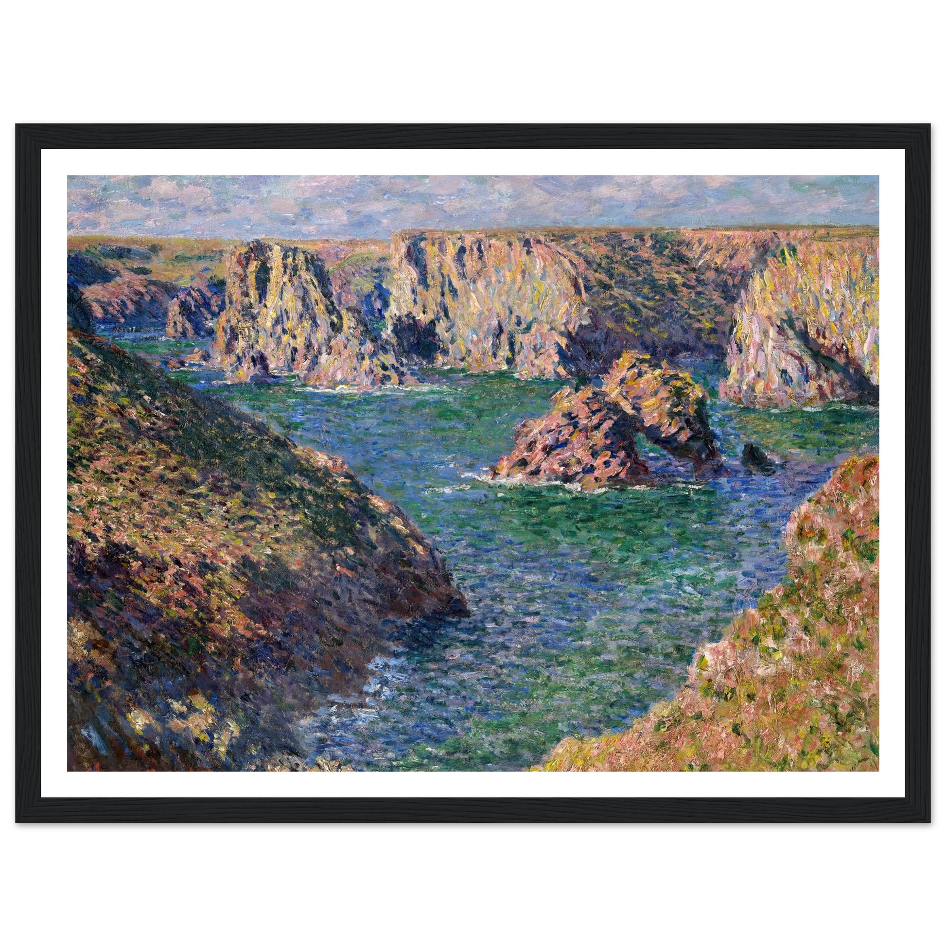 Port-Domois, Belle-Isle (1887) Art Print | Claude Monet - Framed Poster - 30x40 cm / 12x16″ - Black frame