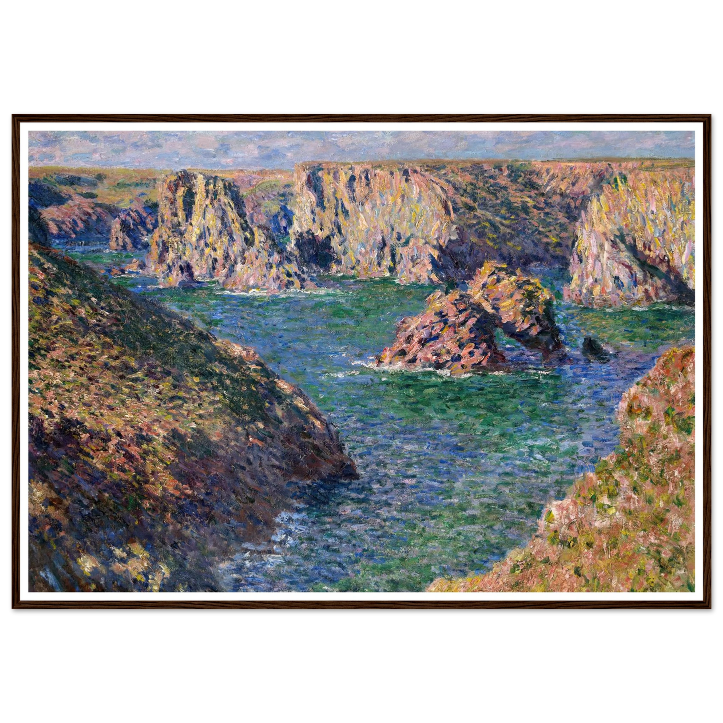 Port-Domois, Belle-Isle (1887) Art Print | Claude Monet - Framed Poster - 30x40 cm / 12x16″ - Black frame
