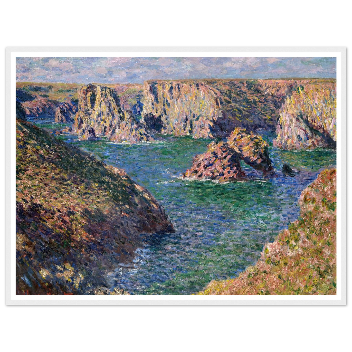 Port-Domois, Belle-Isle (1887) Art Print | Claude Monet - Framed Poster - 30x40 cm / 12x16″ - Black frame
