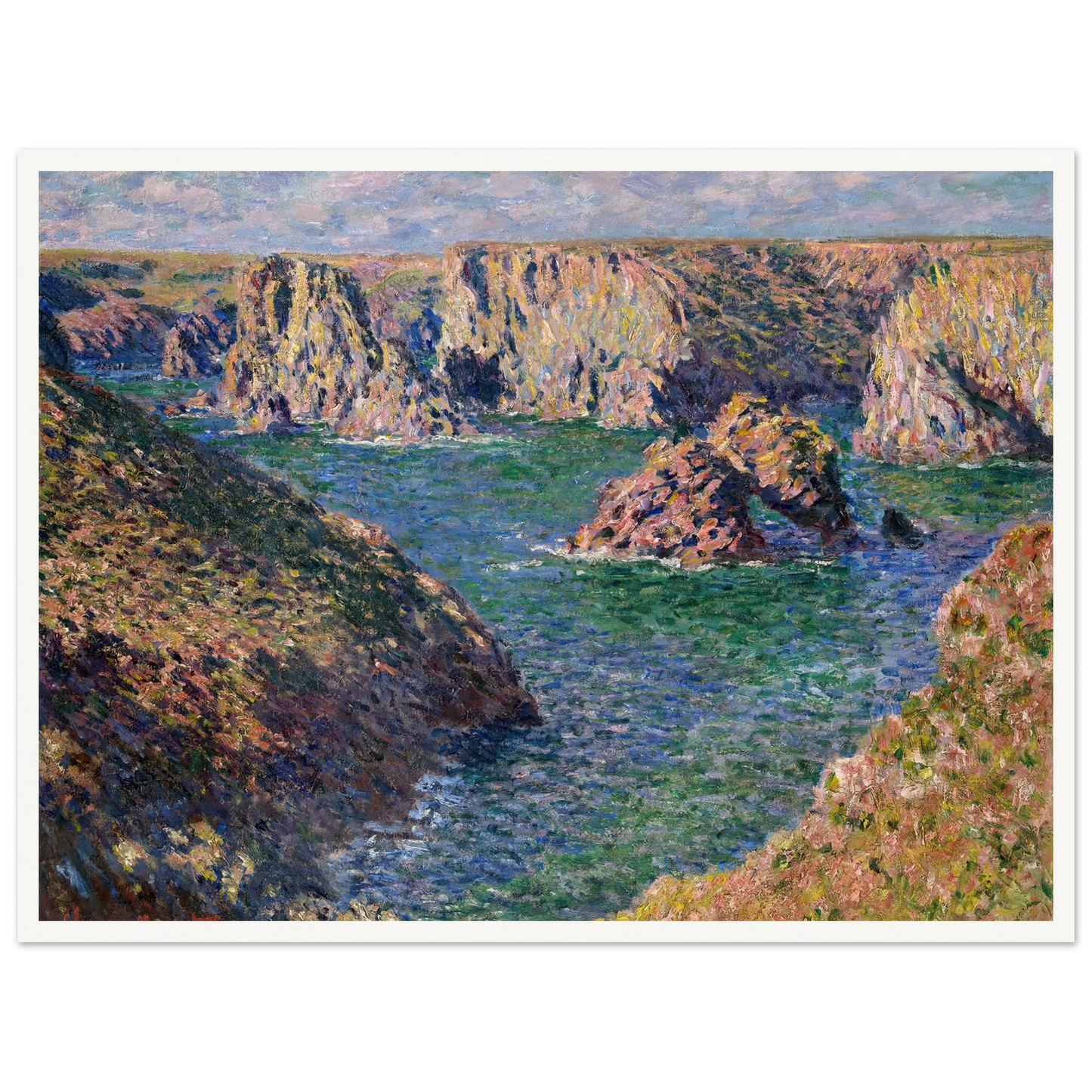 Port-Domois, Belle-Isle (1887) Art Print | Claude Monet - Framed Poster - 30x40 cm / 12x16″ - Black frame