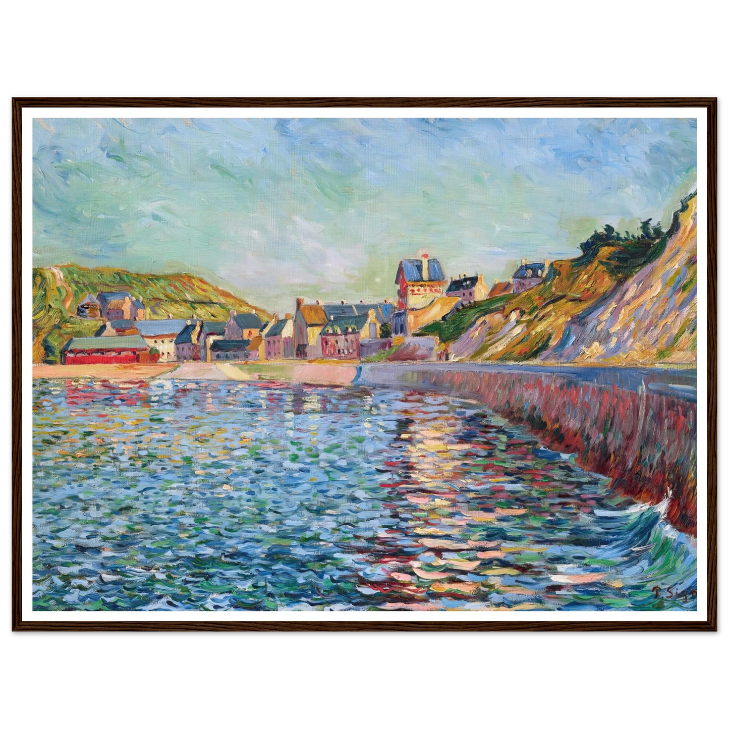 Port-en-Bessin, L’avant-port (1884) Art Print | Paul Signac - Framed Poster - 30x40 cm / 12x16″ - Black frame