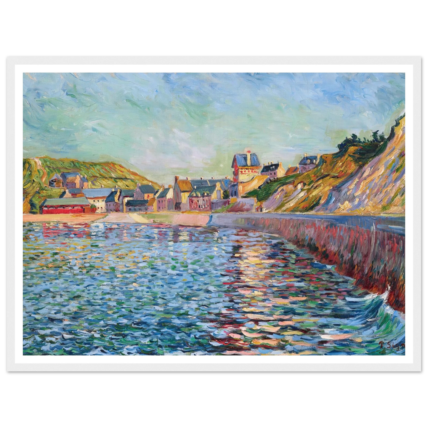Port-en-Bessin, L’avant-port (1884) Art Print | Paul Signac - Framed Poster - 30x40 cm / 12x16″ - Black frame