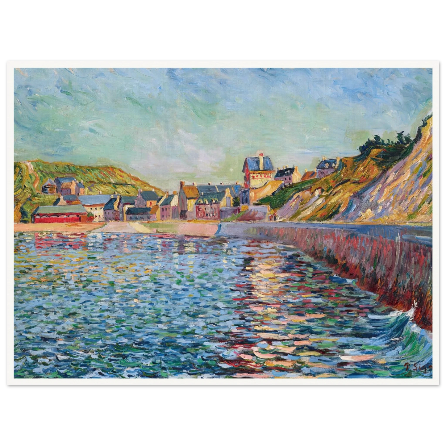 Port-en-Bessin, L’avant-port (1884) Art Print | Paul Signac - Framed Poster - 30x40 cm / 12x16″ - Black frame