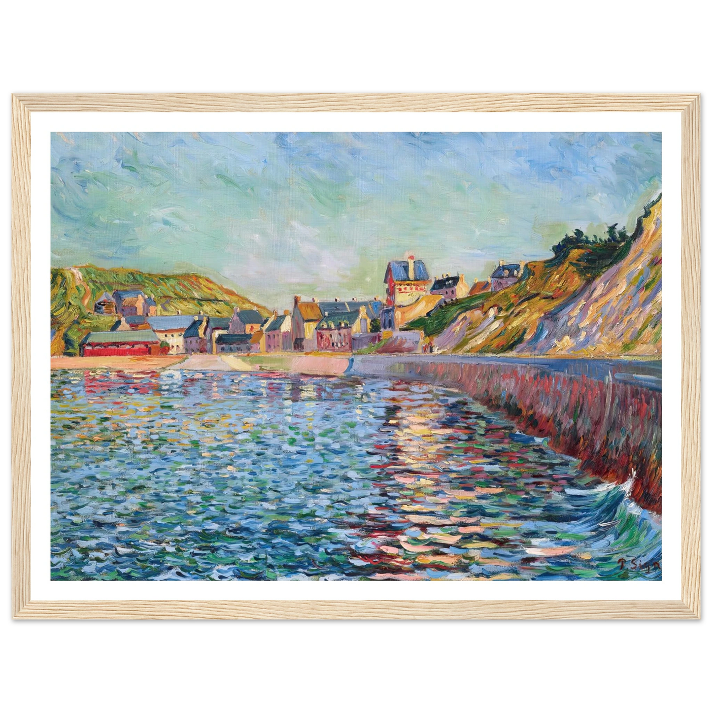 Port-en-Bessin, L’avant-port (1884) Art Print | Paul Signac - Framed Poster - 30x40 cm / 12x16″ - Black frame
