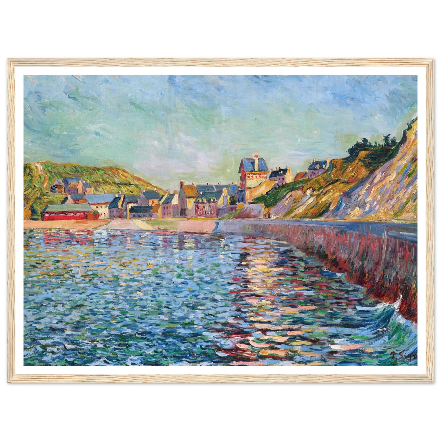 Port-en-Bessin, L’avant-port (1884) Art Print | Paul Signac - Framed Poster - 30x40 cm / 12x16″ - Black frame