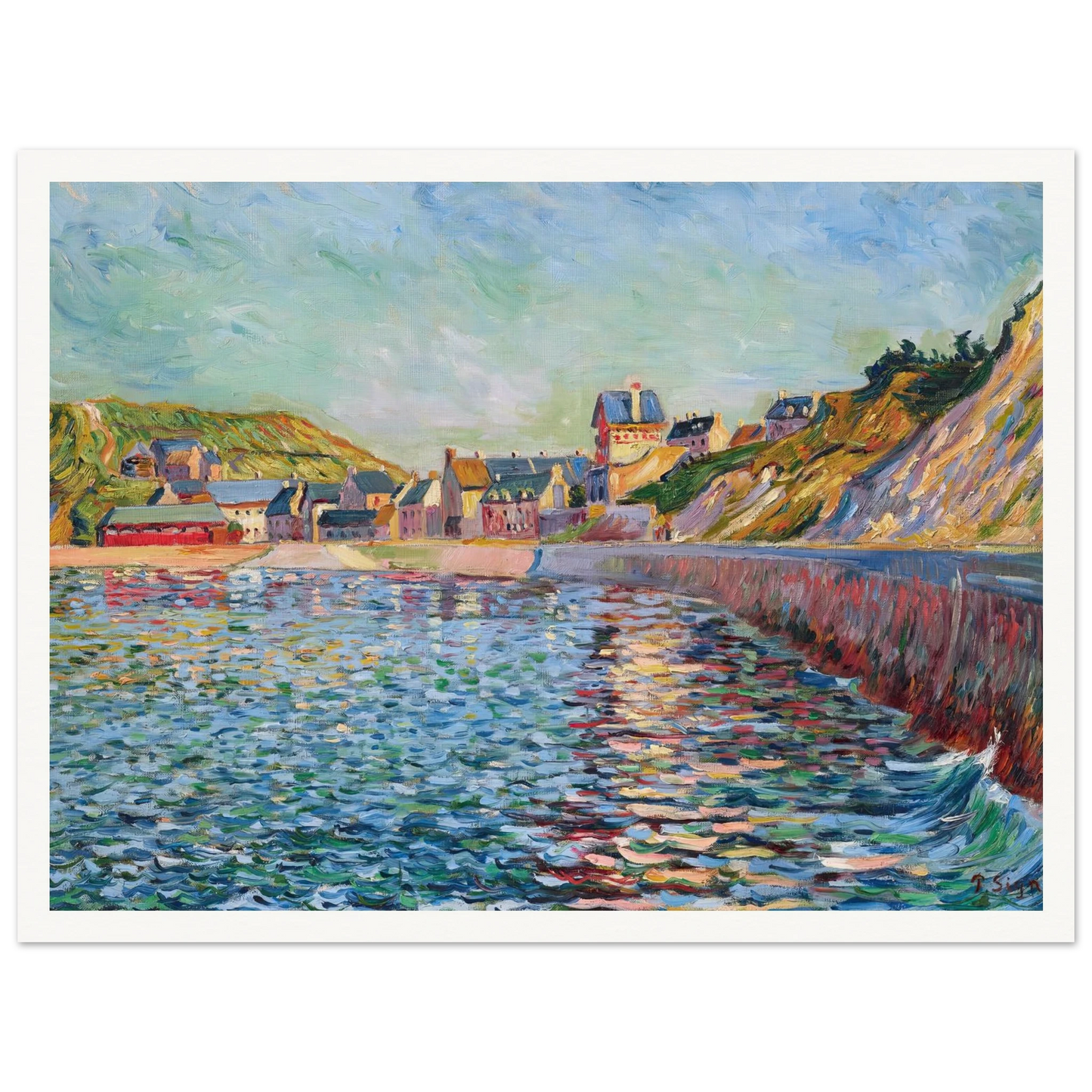 Port-en-Bessin, L’avant-port (1884) Art Print | Paul Signac - Framed Poster - 30x40 cm / 12x16″ - Black frame