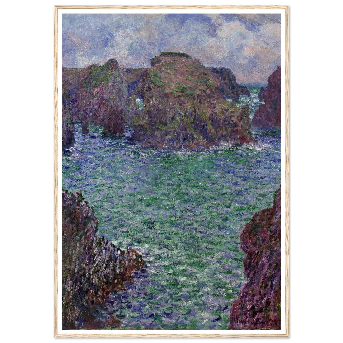 Port-Goulphar, Belle-Île (1887) Art Print | Claude Monet - Framed Poster - 30x40 cm / 12x16″ - Black frame