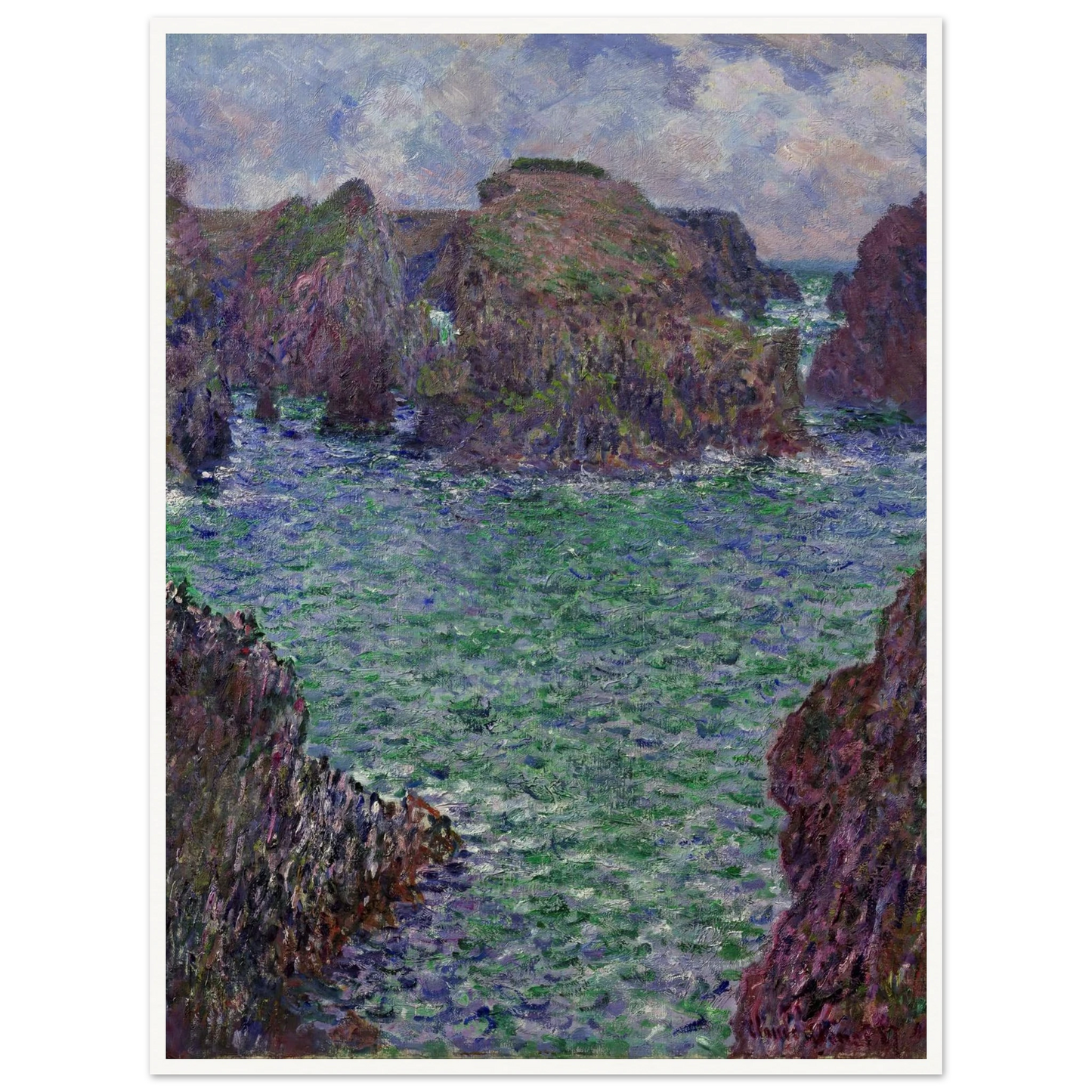 Port-Goulphar, Belle-Île (1887) Art Print | Claude Monet - Framed Poster - 30x40 cm / 12x16″ - Black frame