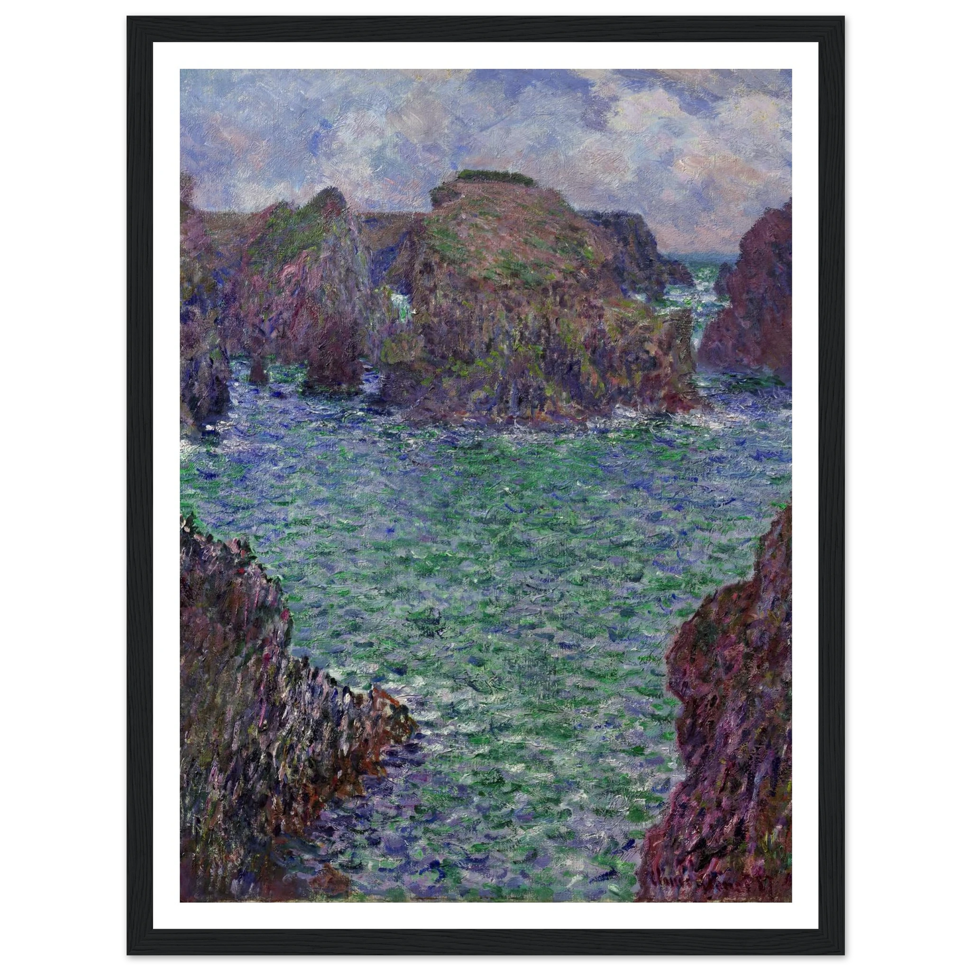 Port-Goulphar, Belle-Île (1887) Art Print | Claude Monet - Framed Poster - 30x40 cm / 12x16″ - Black frame