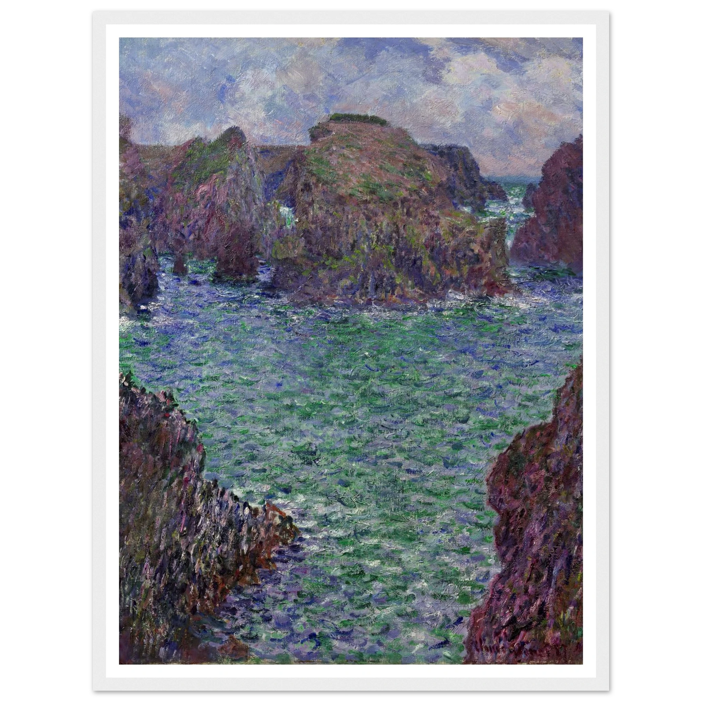 Port-Goulphar, Belle-Île (1887) Art Print | Claude Monet - Framed Poster - 30x40 cm / 12x16″ - Black frame