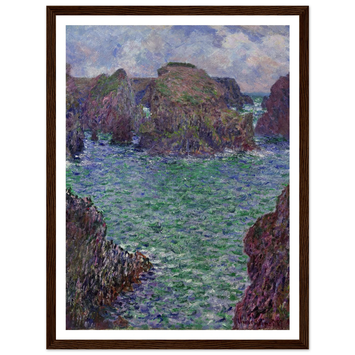 Port-Goulphar, Belle-Île (1887) Art Print | Claude Monet - Framed Poster - 30x40 cm / 12x16″ - Black frame