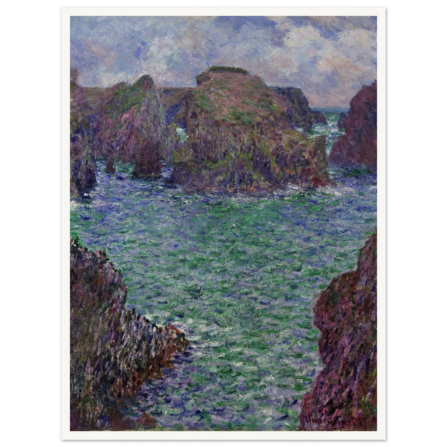 Port-Goulphar, Belle-Île (1887) Art Print | Claude Monet - Framed Poster - 30x40 cm / 12x16″ - Black frame