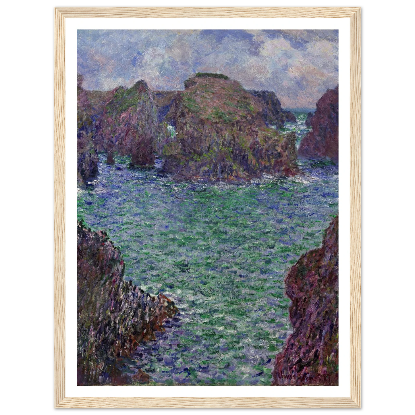 Port-Goulphar, Belle-Île (1887) Art Print | Claude Monet - Framed Poster - 30x40 cm / 12x16″ - Black frame