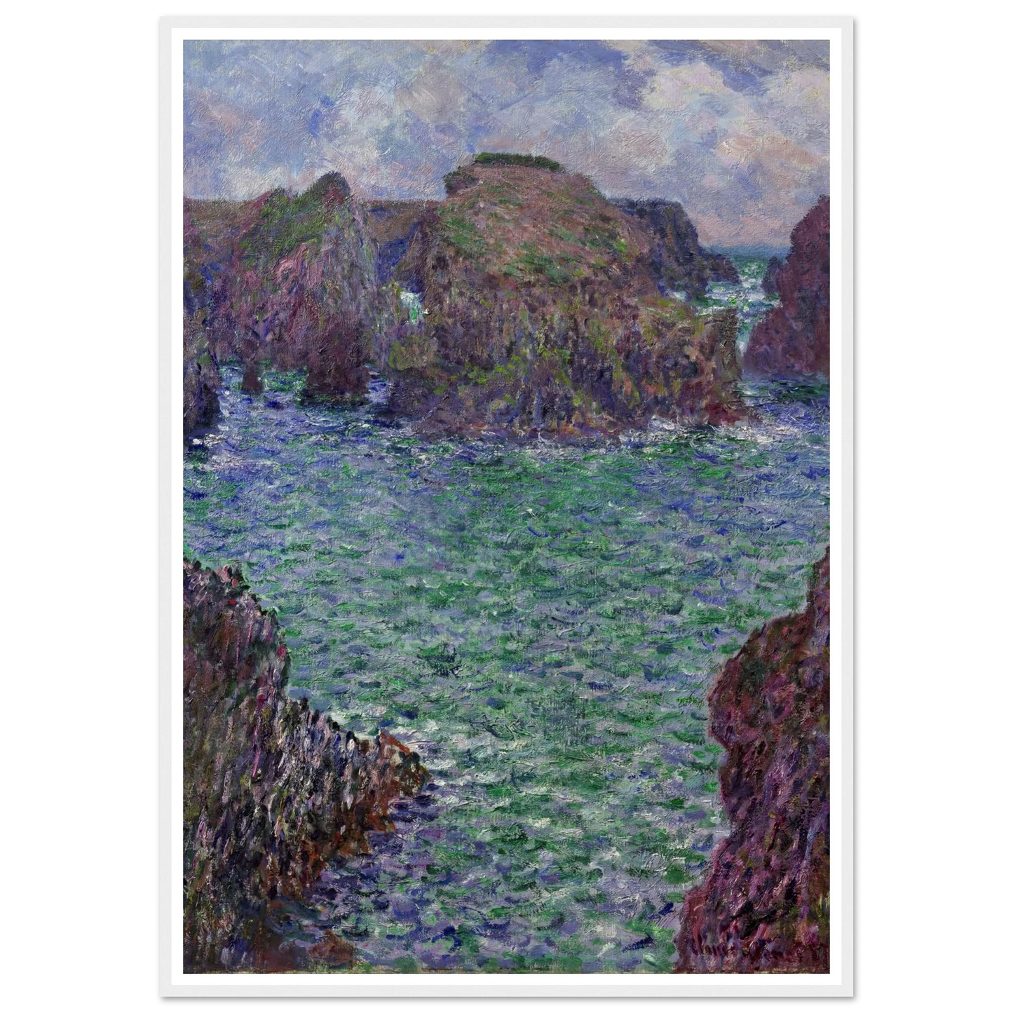Port-Goulphar, Belle-Île (1887) Art Print | Claude Monet - Framed Poster - 30x40 cm / 12x16″ - Black frame
