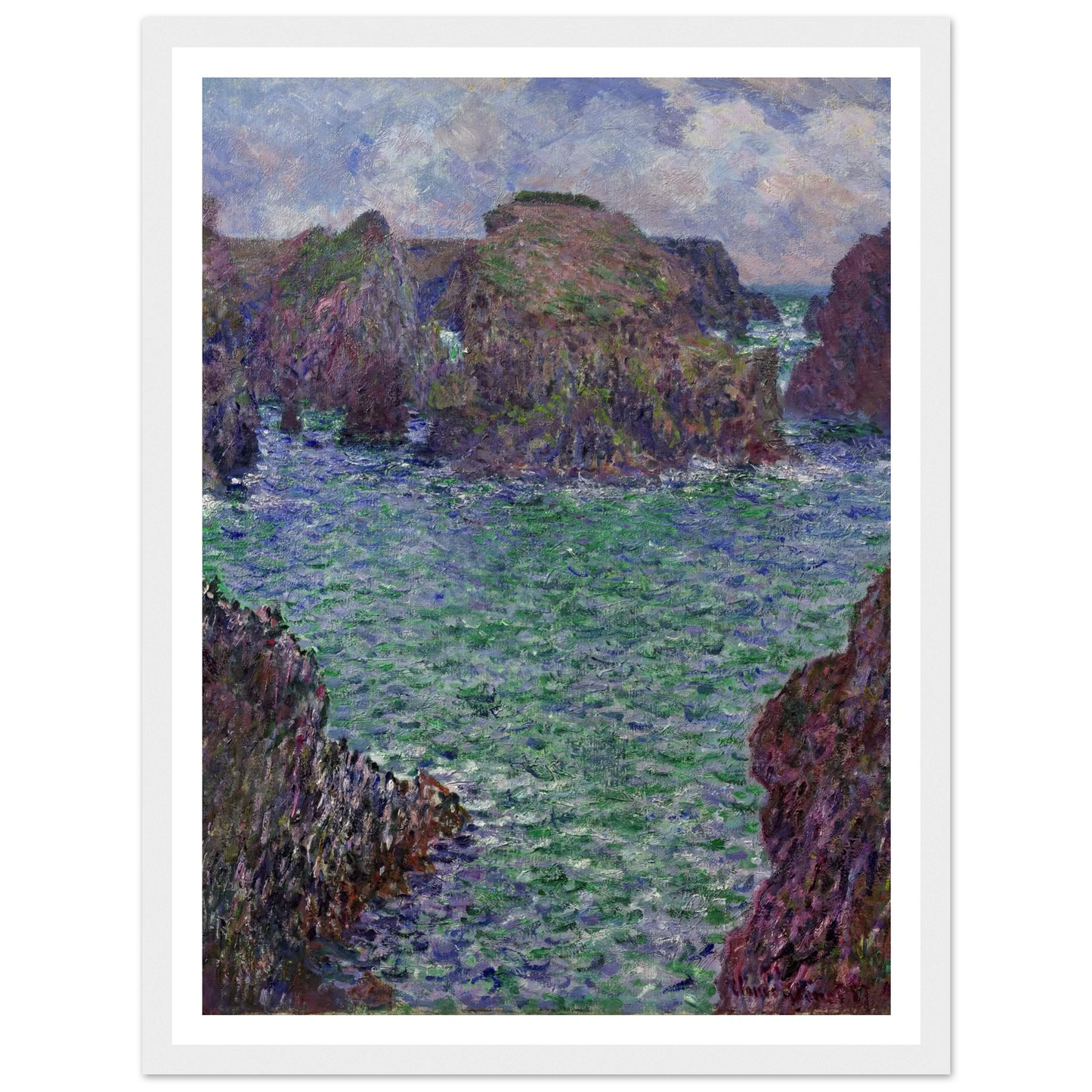 Port-Goulphar, Belle-Île (1887) Art Print | Claude Monet - Framed Poster - 30x40 cm / 12x16″ - Black frame