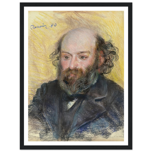Portrait de Cézanne (1880) Art Print | Pierre Auguste Renoir - Framed Poster - 30x40 cm / 12x16″ - Black frame