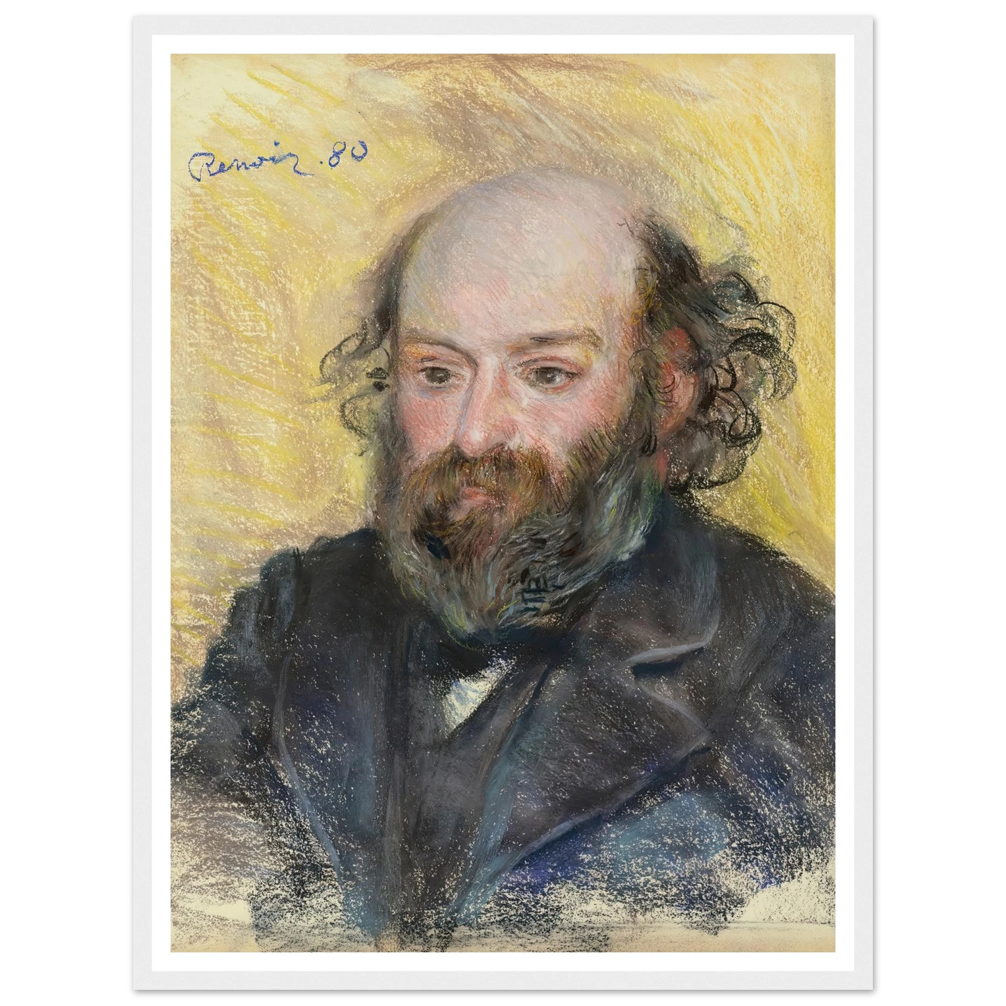 Portrait de Cézanne (1880) Art Print | Pierre Auguste Renoir - Framed Poster - 30x40 cm / 12x16″ - Black frame