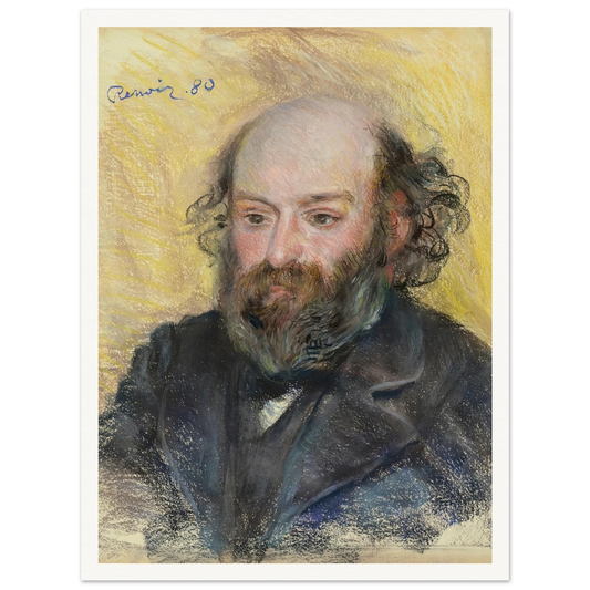 Portrait de Cézanne (1880) Art Print | Pierre Auguste Renoir - Framed Poster - 30x40 cm / 12x16″ - Black frame