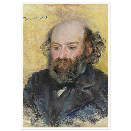 Portrait de Cézanne (1880) Art Print | Pierre Auguste Renoir - Framed Poster - 30x40 cm / 12x16″ - Black frame