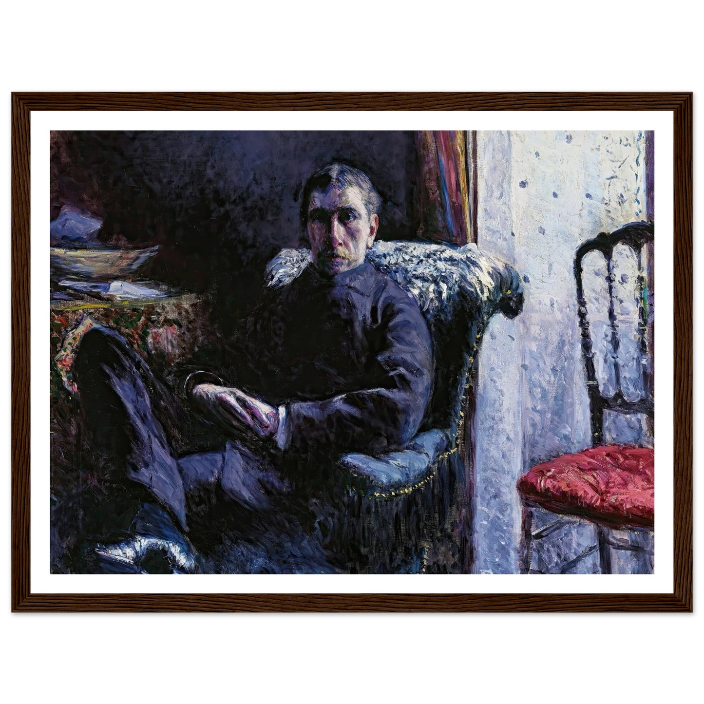 Portrait de Georges Roman (1879) Art Print | Gustave Caillebotte - Framed Poster - 30x40 cm / 12x16″ - Black frame
