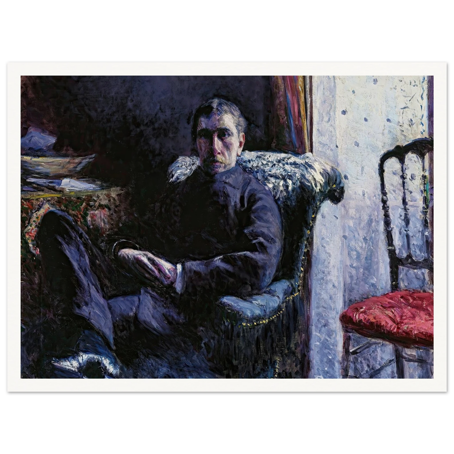 Portrait de Georges Roman (1879) Art Print | Gustave Caillebotte - Framed Poster - 30x40 cm / 12x16″ - Black frame