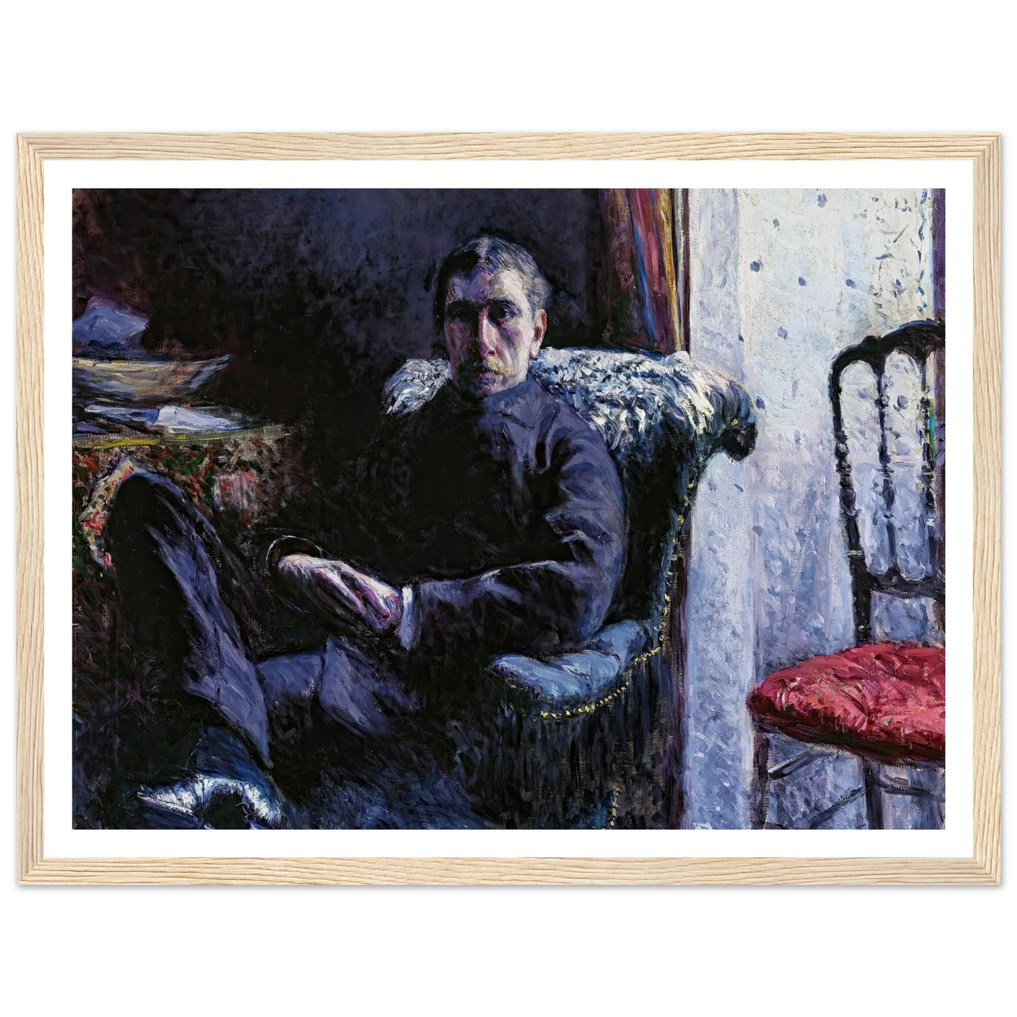 Portrait de Georges Roman (1879) Art Print | Gustave Caillebotte - Framed Poster - 30x40 cm / 12x16″ - Black frame