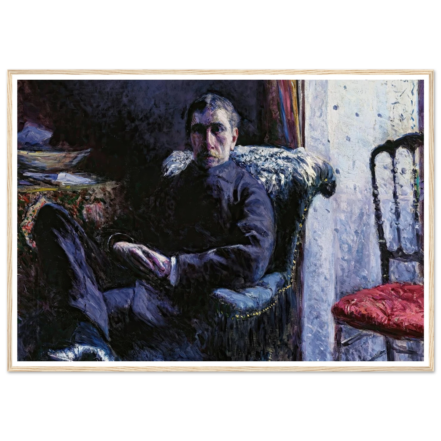 Portrait de Georges Roman (1879) Art Print | Gustave Caillebotte - Framed Poster - 30x40 cm / 12x16″ - Black frame