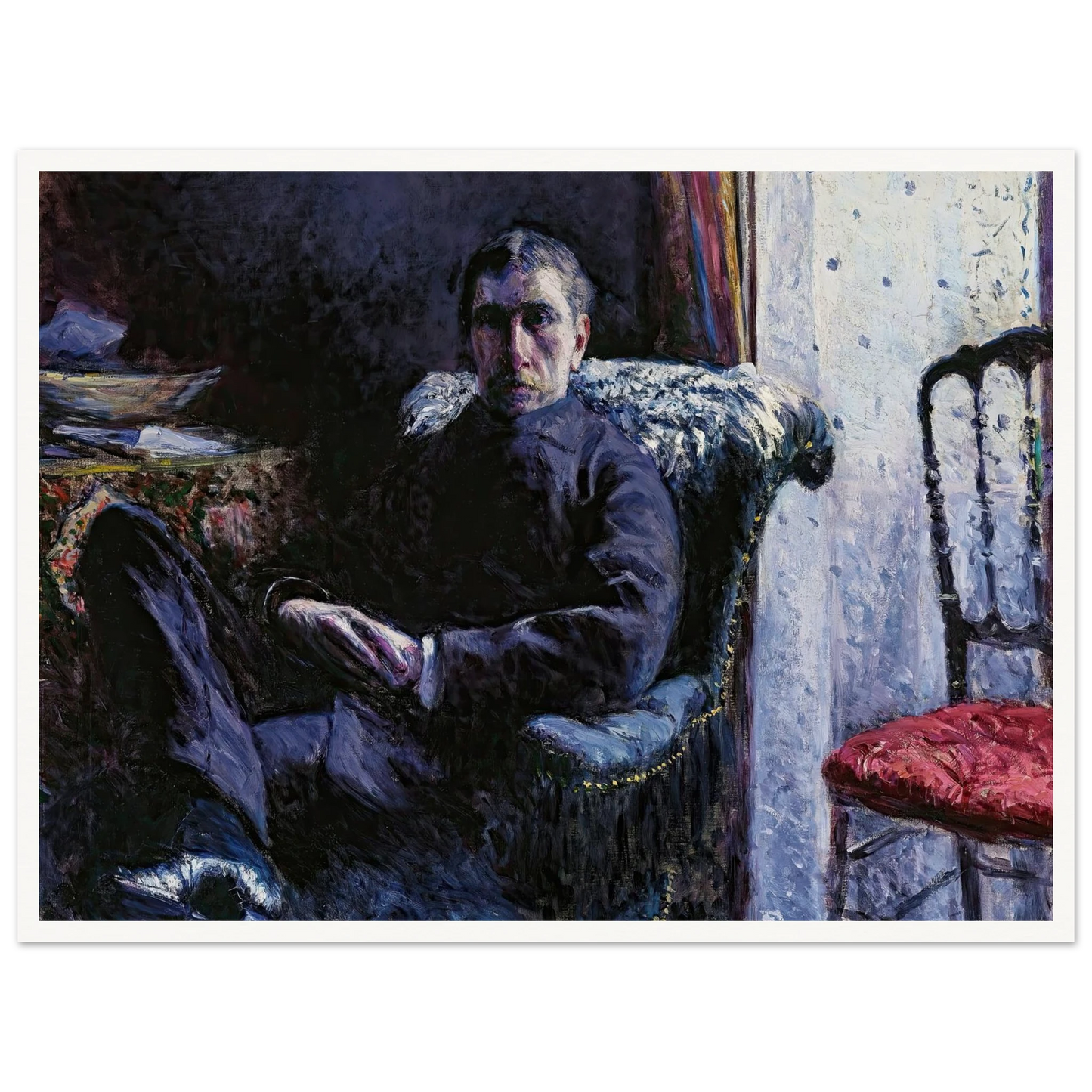 Portrait de Georges Roman (1879) Art Print | Gustave Caillebotte - Framed Poster - 30x40 cm / 12x16″ - Black frame
