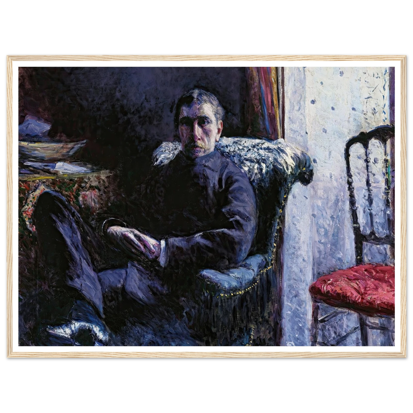 Portrait de Georges Roman (1879) Art Print | Gustave Caillebotte - Framed Poster - 30x40 cm / 12x16″ - Black frame