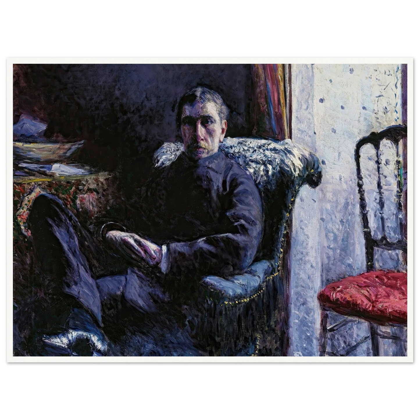 Portrait de Georges Roman (1879) Art Print | Gustave Caillebotte - Framed Poster - 30x40 cm / 12x16″ - Black frame