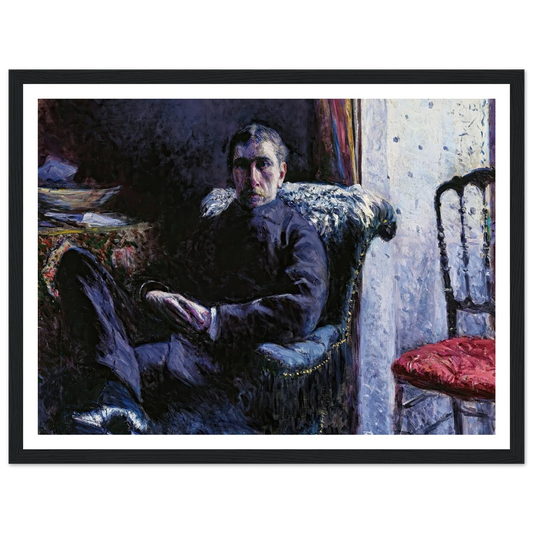 Portrait de Georges Roman (1879) Art Print | Gustave Caillebotte - Framed Poster - 30x40 cm / 12x16″ - Black frame