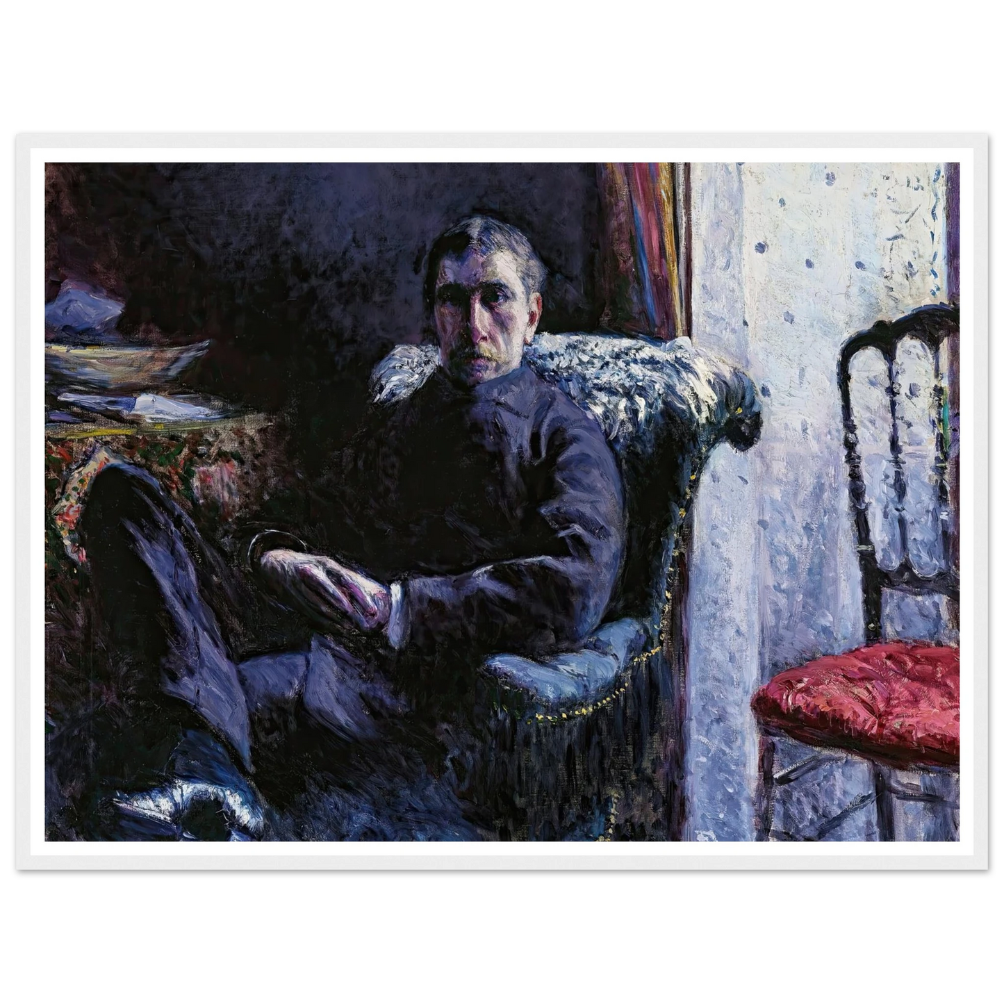 Portrait de Georges Roman (1879) Art Print | Gustave Caillebotte - Framed Poster - 30x40 cm / 12x16″ - Black frame