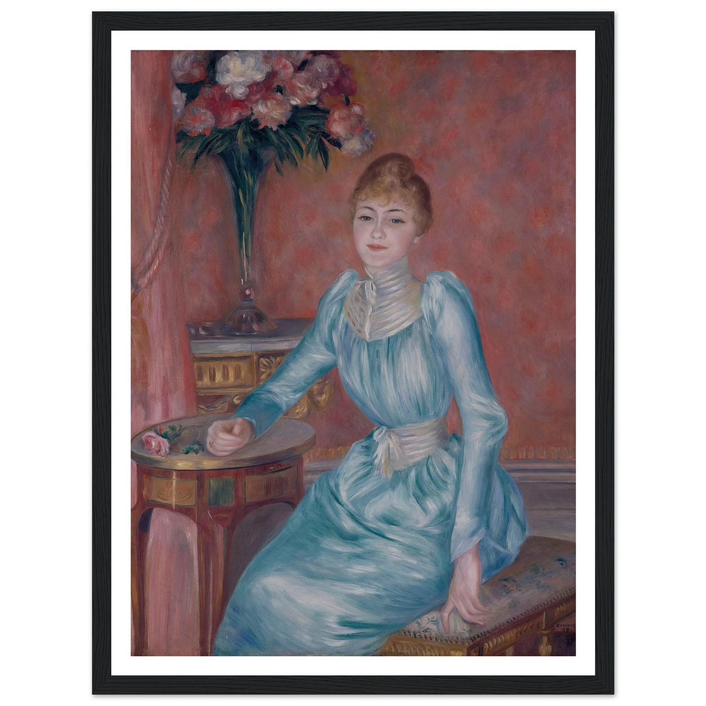 Portrait de Madame de Bonnières (1889) Art Print | Pierre Auguste Renoir - Framed Poster - 30x40 cm / 12x16″ - Black frame
