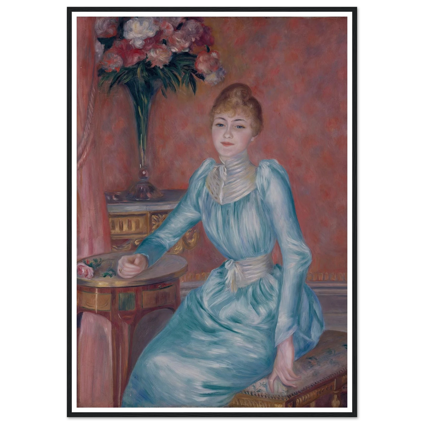Portrait de Madame de Bonnières (1889) Art Print | Pierre Auguste Renoir - Framed Poster - 30x40 cm / 12x16″ - Black frame