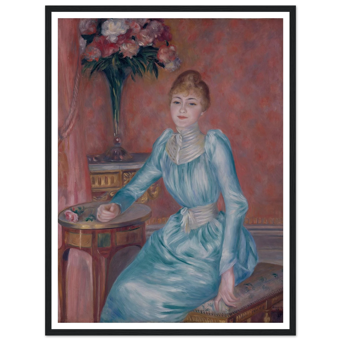 Portrait de Madame de Bonnières (1889) Art Print | Pierre Auguste Renoir - Framed Poster - 30x40 cm / 12x16″ - Black frame