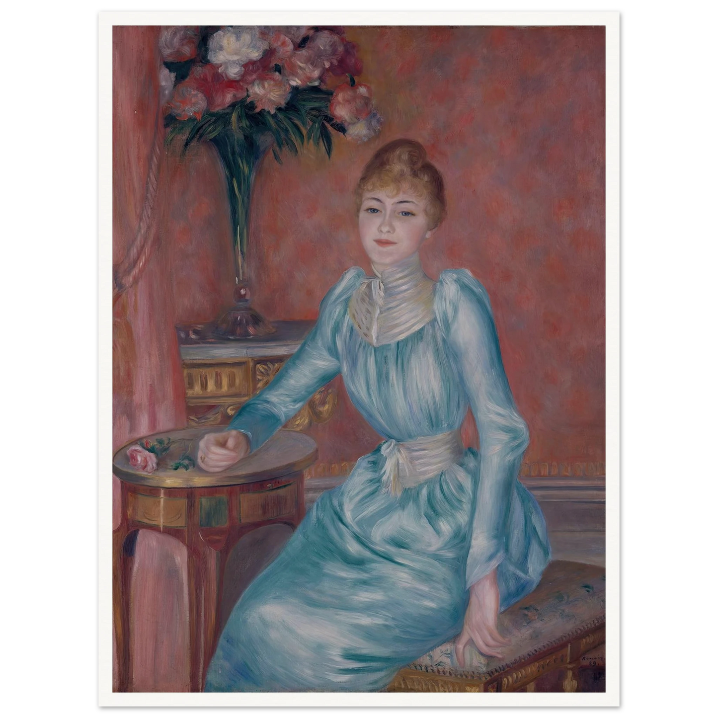 Portrait de Madame de Bonnières (1889) Art Print | Pierre Auguste Renoir - Framed Poster - 30x40 cm / 12x16″ - Black frame