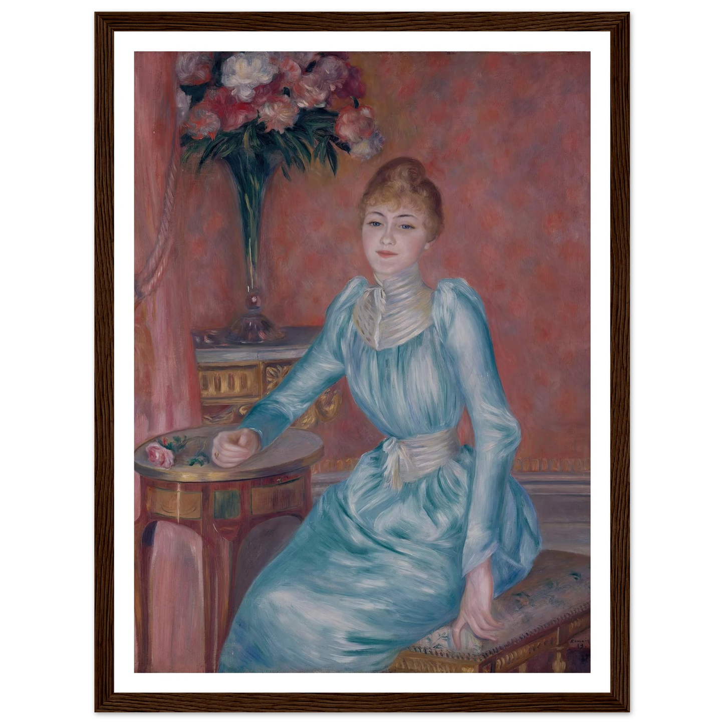 Portrait de Madame de Bonnières (1889) Art Print | Pierre Auguste Renoir - Framed Poster - 30x40 cm / 12x16″ - Black frame