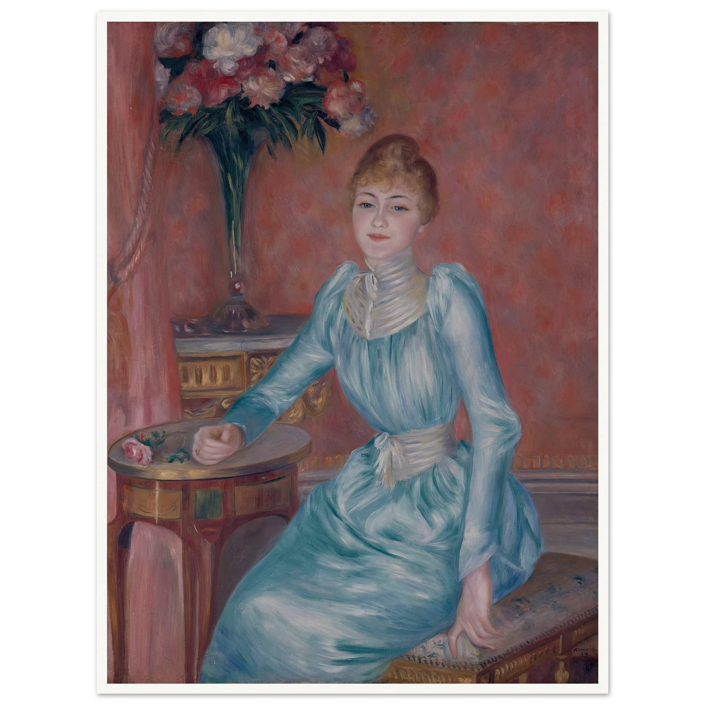 Portrait de Madame de Bonnières (1889) Art Print | Pierre Auguste Renoir - Framed Poster - 30x40 cm / 12x16″ - Black frame